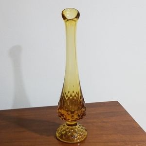Fenton Amber Hobnail Vase